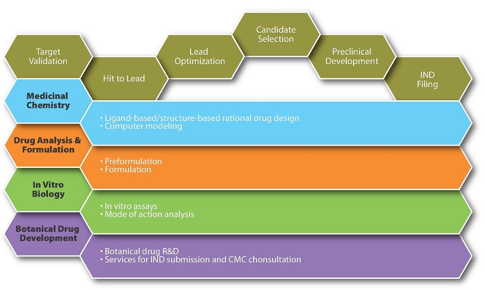 DCB's Institute of Pharmaceutics works with target validation, medical chemistry, Drug analysis and formulation, in Vitro biology and botanical drug development.